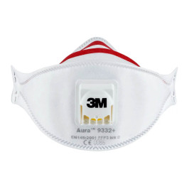 Респиратор 3M 9332+ FFP3 Aura складной с клапаном от пыли, дыма, вирусов, аэрозолей
