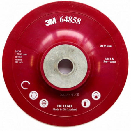 64858 Оправка для фібрових Кругів Cubitron™,125мм*22мм, Гладка,М14,червона