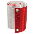 Fencebrite™ Огороджувальна світлповертаюча стрічка з монтажними ременями, 15 см * 2 м, червоно-біла