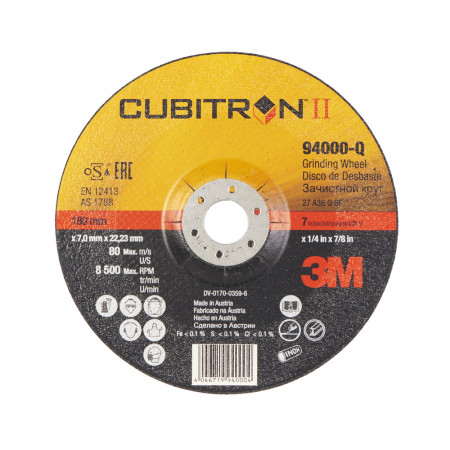 Диск зачисний  3M 94000-Q Cubitron™ II, T27, 180 мм х 7,0 мм х 22,23 мм, A 36