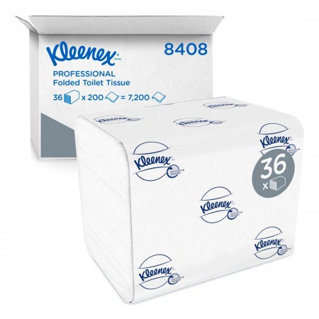 Туалетний папір листовий Kleenex, 200 аркушів, 2 шара, 8408