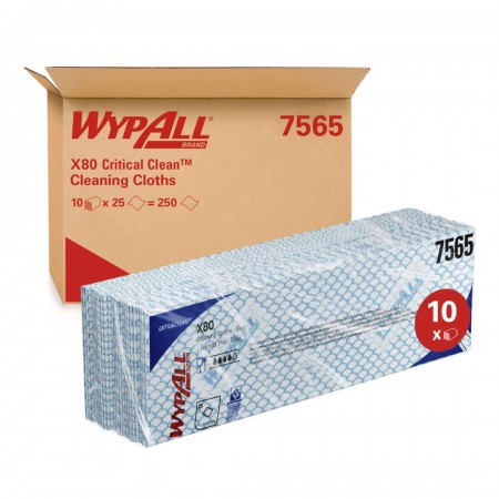 Протиральний матеріал Wypall® X80, синій, 25 відривів, пачка, 7565