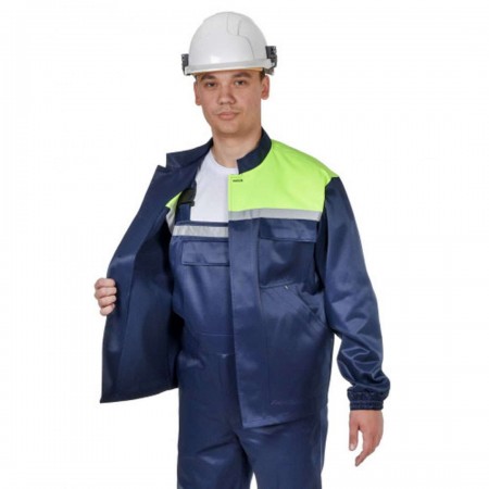Куртка літня робоча зі світловідбиваючими елементами ПВ базова Біко