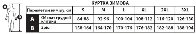 Таблица размеров