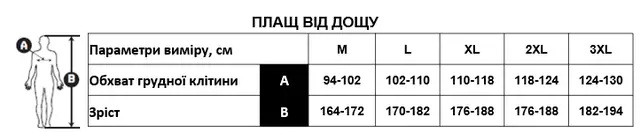 Таблица размеров